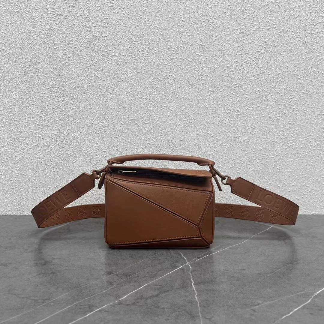 Loewe Mini Puzzle Bag in Classic Calfskin Toffee